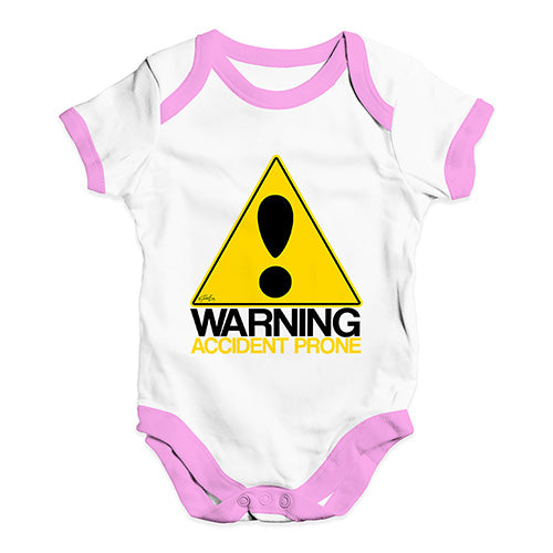 Warning Accident Prone Baby Unisex Baby Grow Bodysuit