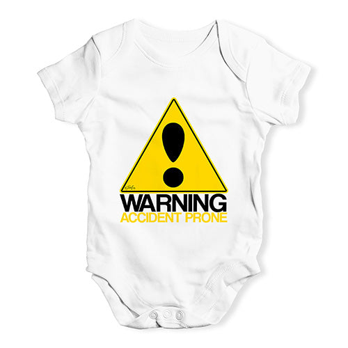 Warning Accident Prone Baby Unisex Baby Grow Bodysuit