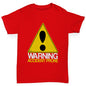 Kids Funny Tshirts Warning Accident Prone Boy's T-Shirt Age 9-11 Red