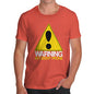 Funny T-Shirts For Men Warning Accident Prone Men's T-Shirt Small Orange