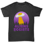 Kids Funny Tshirts Aliens Eggists Boy's T-Shirt Age 7-8 Black