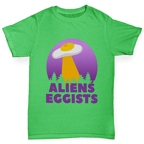 Novelty Tees For Boys Aliens Eggists Boy's T-Shirt Age 3-4 Green