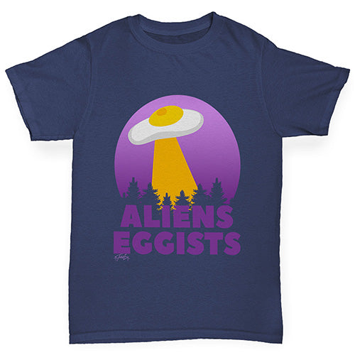 Boys novelty tees Aliens Eggists Boy's T-Shirt Age 5-6 Navy