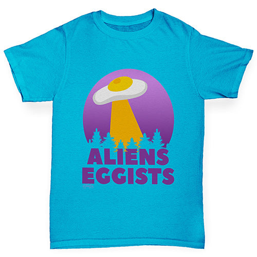 funny t shirts for girls Aliens Eggists Girl's T-Shirt Age 3-4 Azure Blue