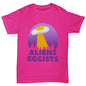 Girls funny tee shirts Aliens Eggists Girl's T-Shirt Age 7-8 Pink