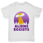 Novelty Tees For Girls Aliens Eggists Girl's T-Shirt Age 7-8 White