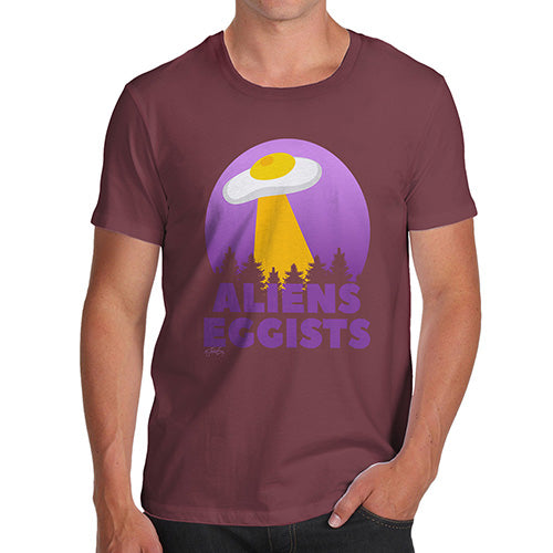 Novelty Tshirts Men Aliens Eggists Men's T-Shirt X-Large Burgundy