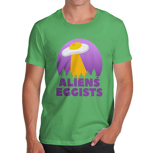 Funny Tee Shirts For Men Aliens Eggists Men's T-Shirt X-Large Green