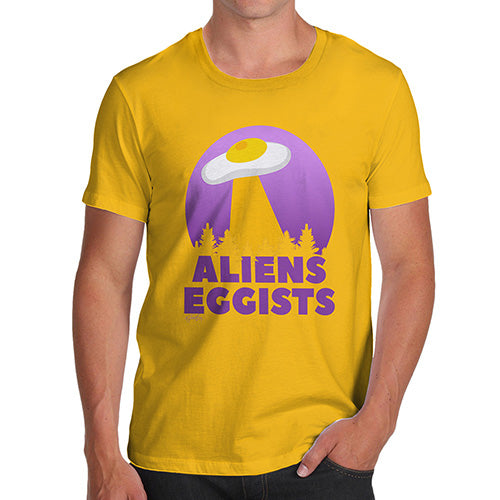 Funny Sarcasm T Shirt Aliens Eggists Men's T-Shirt Small Yellow