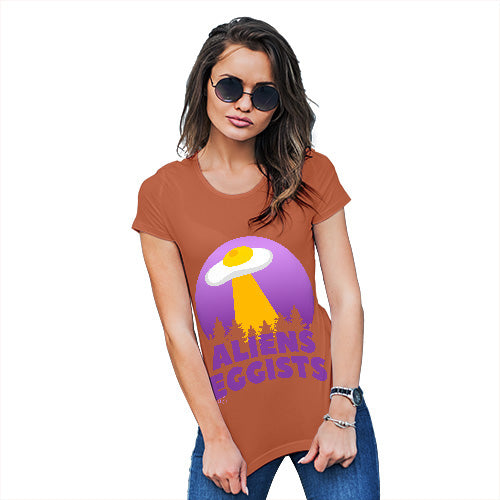 Funny Gifts For Women Aliens Eggists Women's T-Shirt Medium Orange