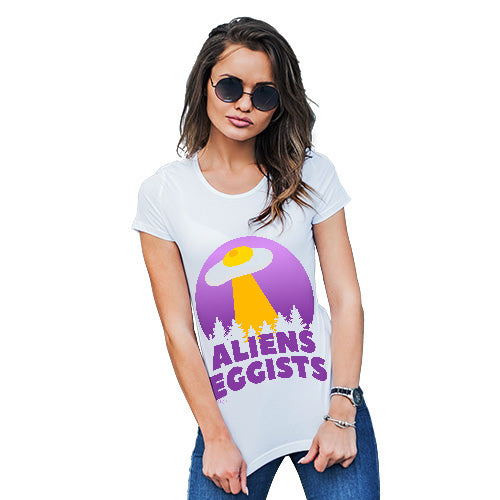 Novelty T Shirt Aliens Eggists Women's T-Shirt X-Large White