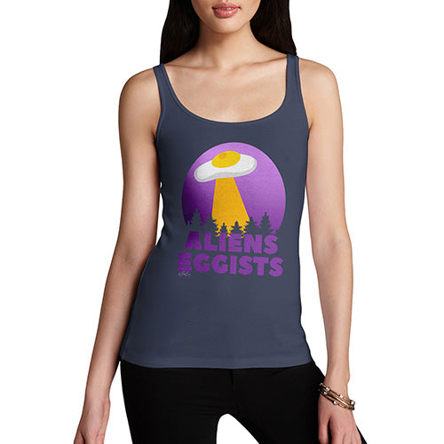 Funny Tank Top Aliens Eggists Women's Tank Top Medium Navy