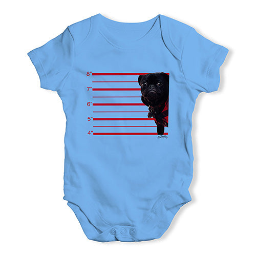 Black Pug Mugshot Baby Unisex Baby Grow Bodysuit