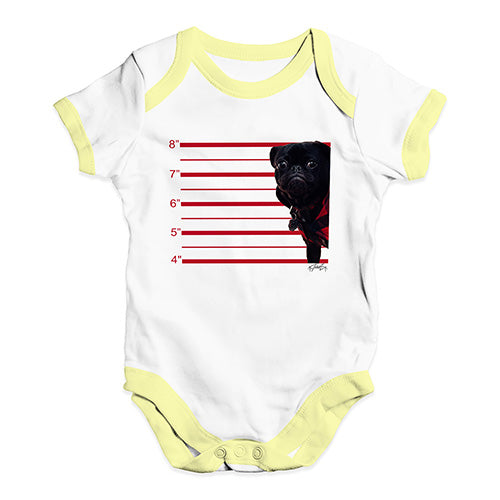 Black Pug Mugshot Baby Unisex Baby Grow Bodysuit