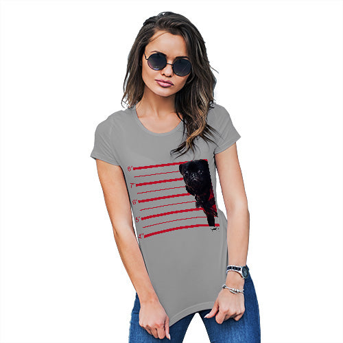 Funny Tshirts For Women Black Pug Mugshot Women's T-Shirt X-Large Light Grey