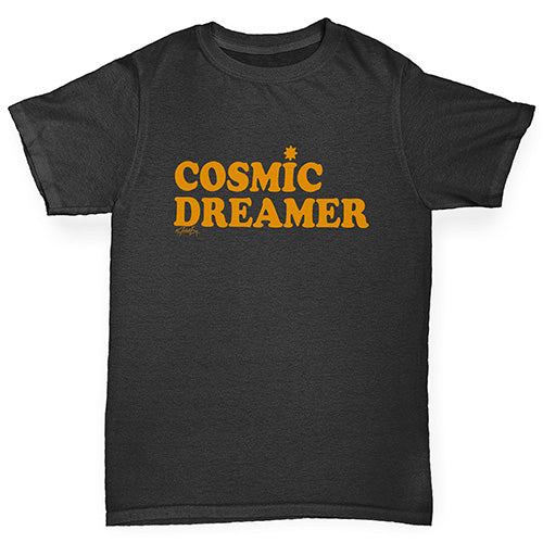 Boys novelty t shirts Cosmic Dreamer Boy's T-Shirt Age 5-6 Black