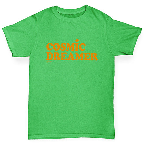 Boys Funny T Shirt Cosmic Dreamer Boy's T-Shirt Age 5-6 Green