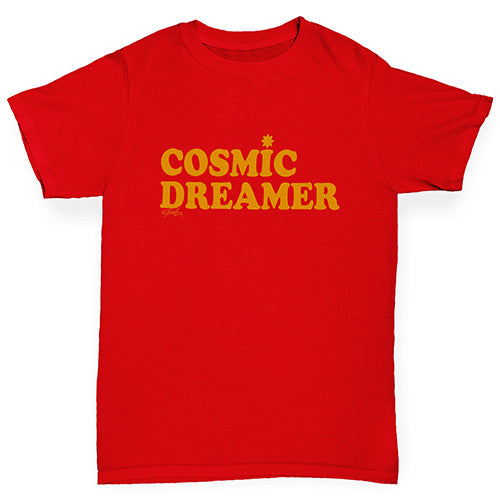 funny t shirts for boys Cosmic Dreamer Boy's T-Shirt Age 12-14 Red