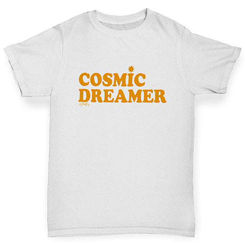 Novelty Tees For Boys Cosmic Dreamer Boy's T-Shirt Age 3-4 White