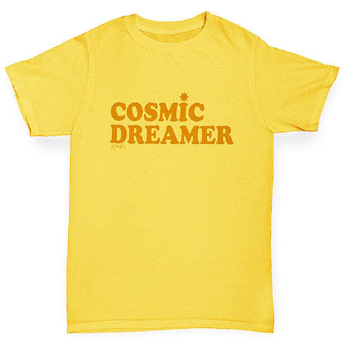 Boys Funny Tshirts Cosmic Dreamer Boy's T-Shirt Age 3-4 Yellow