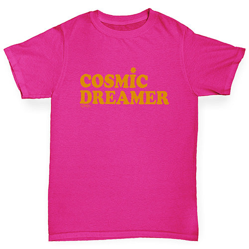 Kids Funny Tshirts Cosmic Dreamer Girl's T-Shirt Age 7-8 Pink