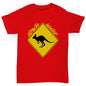 Boys funny tee shirts Kangaroo Down Under Boy's T-Shirt Age 7-8 Red