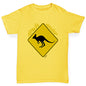 funny t shirts for boys Kangaroo Down Under Boy's T-Shirt Age 5-6 Yellow