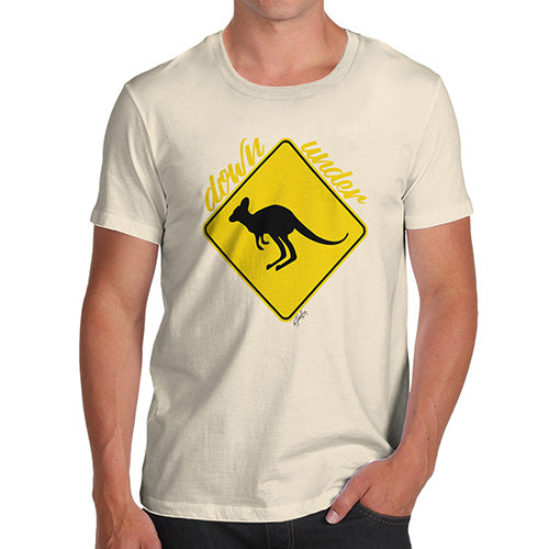 Funny T-Shirts For Men Sarcasm Kangaroo Down Under Men's T-Shirt Large Natural