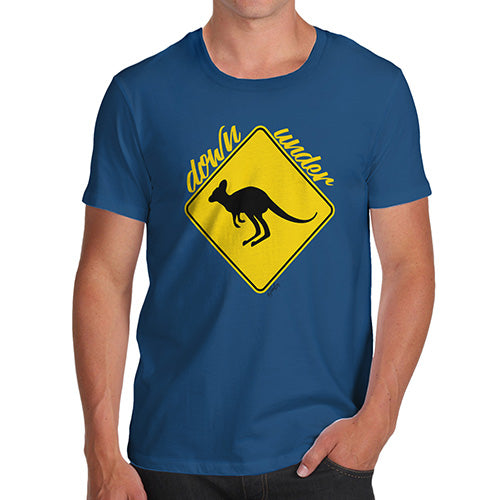 Funny T Shirts For Dad Kangaroo Down Under Men's T-Shirt Medium Royal Blue