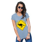 Funny Sarcasm T Shirt Kangaroo Down Under Women's T-Shirt Small Sky Blue