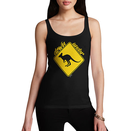 Novelty Tank Top Christmas Kangaroo Down Under Women's Tank Top Small Black