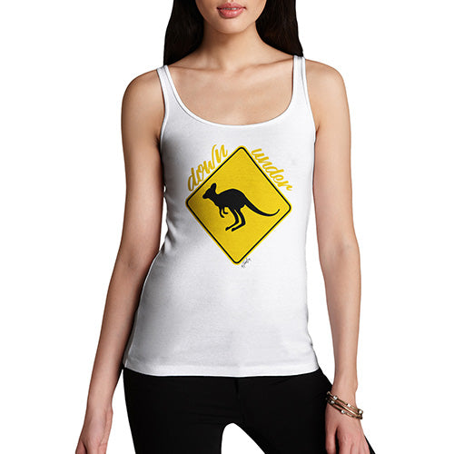 Funny Tank Tops For Women Kangaroo Down Under Women's Tank Top Large White