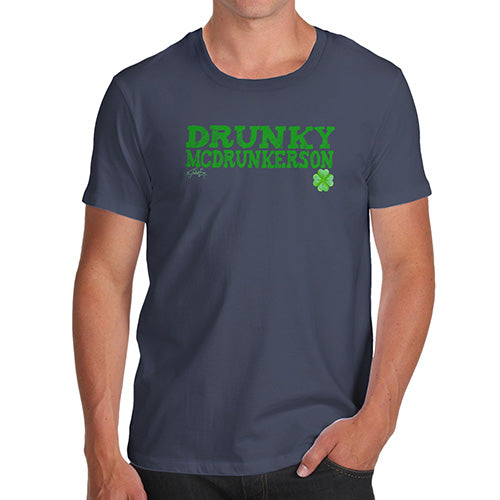 T-Shirt Funny Geek Nerd Hilarious Joke Drunky McDrunkerson Men's T-Shirt X-Large Navy