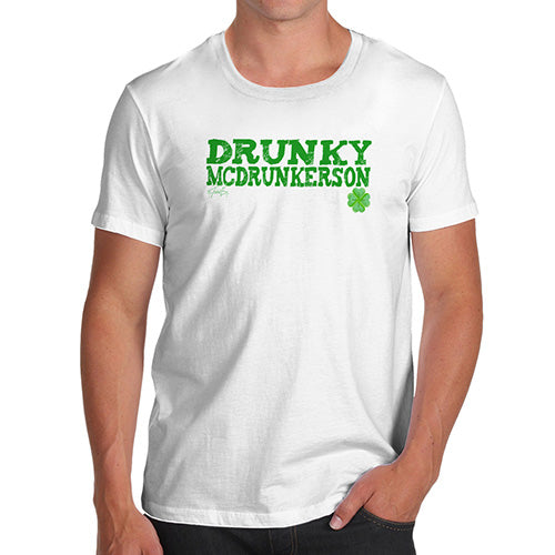 Funny T-Shirts For Guys Drunky McDrunkerson Men's T-Shirt Medium White