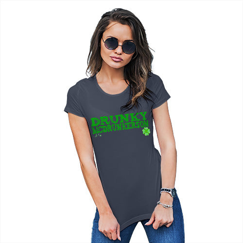 Funny Sarcasm T Shirt Drunky McDrunkerson Women's T-Shirt Medium Navy