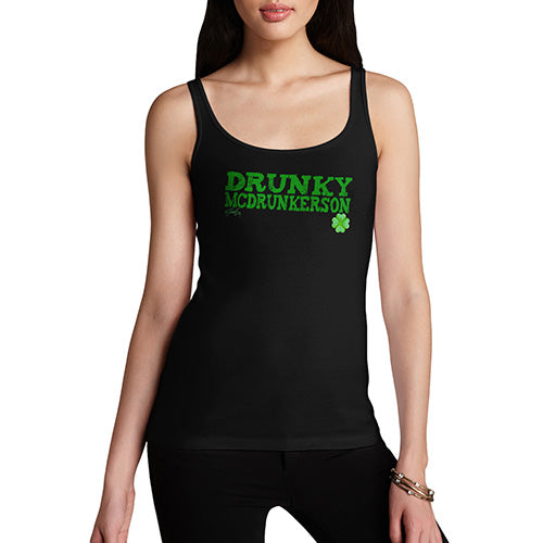 Funny Tank Top Drunky McDrunkerson Women's Tank Top Large Black