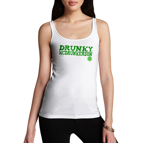 Funny Tank Top For Women Sarcasm Drunky McDrunkerson Women's Tank Top Small White
