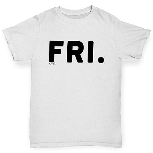 Boys novelty tees FRI Friday Boy's T-Shirt Age 12-14 White