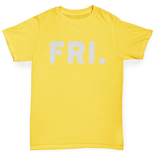 Novelty Tees For Boys FRI Friday Boy's T-Shirt Age 12-14 Yellow