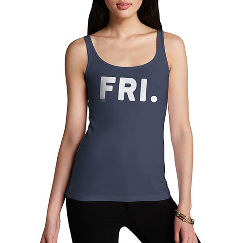 Funny Tank Top For Mom FRI Friday Women's Tank Top Small Navy