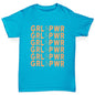 Girls novelty tees GRL PWR Girl Power Girl's T-Shirt Age 7-8 Azure Blue