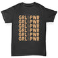 Girls Funny Tshirts GRL PWR Girl Power Girl's T-Shirt Age 12-14 Black