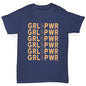 funny t shirts for girls GRL PWR Girl Power Girl's T-Shirt Age 7-8 Navy