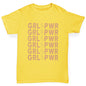 Girls novelty t shirts GRL PWR Girl Power Girl's T-Shirt Age 3-4 Yellow