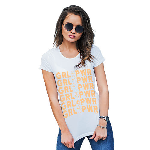 Funny Tshirts For Women GRL PWR Girl Power Women's T-Shirt X-Large White