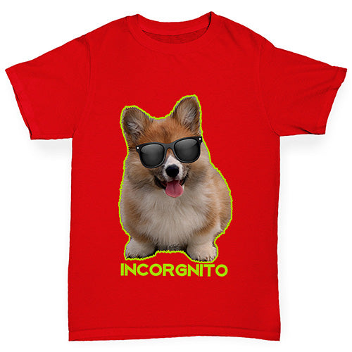 funny t shirts for girls Incorgnito Corgi Girl's T-Shirt Age 3-4 Red