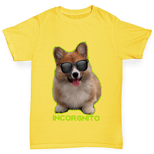 Novelty Tees For Girls Incorgnito Corgi Girl's T-Shirt Age 5-6 Yellow