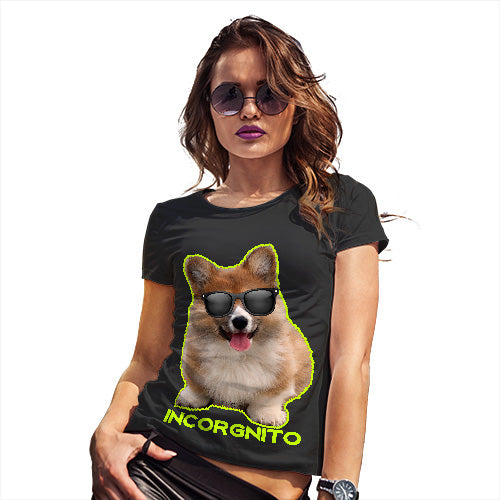 Funny Tshirts Incorgnito Corgi Women's T-Shirt Large Black