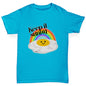 Boys funny tee shirts Keep It Sunny Egg Boy's T-Shirt Age 7-8 Azure Blue