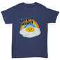 Girls Funny T Shirt Keep It Sunny Egg Girl's T-Shirt Age 3-4 Navy